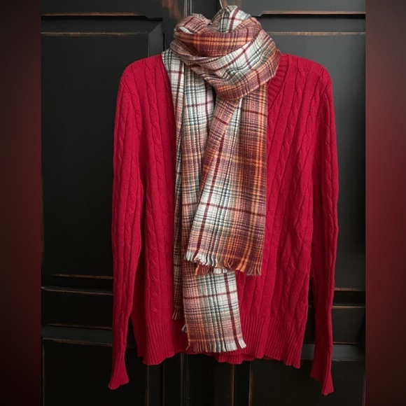 XXL Alfred Sung Cable Knit V-neck Sweater - Picture 3 of 14